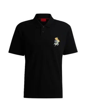 Hugo Mens Collared Neck Short Sleeve Polo Shirt In Black - Size Small - Hugo Boss - FashionsVida