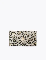Leopard Print Clutch Bag Beige Mix female