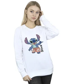 Women's Lilo & Stitch Bermuda Shorts Sweatshirt in White Size: Large - White - Size: L - Disney - FashionsVida