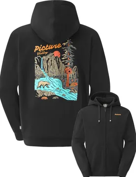 Sweat à capuche zippée en coton biologique - Foreska Zip Hoodie Black en Coton - Taille M - Noir - Picture Organic Clothing - FashionsVida