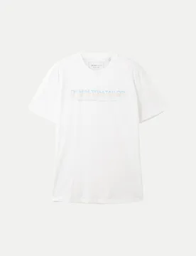 T-Shirt mit Logoprint Weiß L - Tom Tailor Denim - FashionsVida