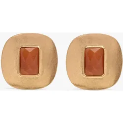Pendientes con piedra central y forma rectangular