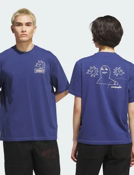 T-SHIRT SKATEBOARDING x MARK GONZALES NOT AMUSED M Muted Purple / Acid Orange - Adidas - FashionsVida