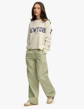Superdry Damen Mini-karomuster Baumwollhose Yellow - Größe: 36 - 49.99 - FashionsVida