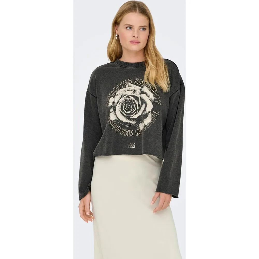 Sudadera de mujer estampada de cuello redondo - Only - FashionsVida