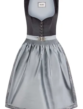 Dirndl Indira (graphit, Gr. 34) von Heimatgwand für Damen, 60% Polyester, 40% Baumwolle - Stockerpoint - FashionsVida
