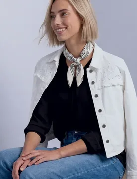 Langarm Shirt mit V-Neck und Strukturmix female Schwarz - Street One - FashionsVida
