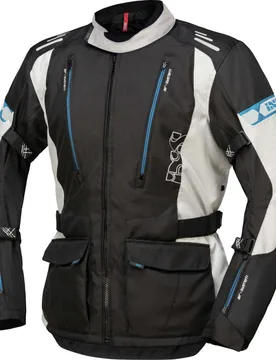 Giacca Moto in Tessuto LORIN-ST Nero Girgio Blu taglia S - iXS - FashionsVida