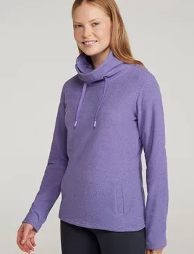 Women's Hebridean Cowl Neck Fleece Antipill Sweater Top in Grape Size: 8 - Grape - Size: 8 - Mountain Warehouse - FashionsVida