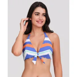 Top bikini mujer cuello halter lazada frontal