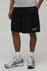 Herren Weite Shorts Aus Bedrucktem Mesh-Jersey Black Größe Medium