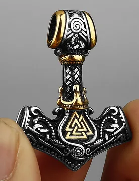 L Stainless Steel Viking Rune Pendant Necklace For Men Nordic Odin Thor Hammer Punk Jewelry Accessories - Aliexpress - FashionsVida