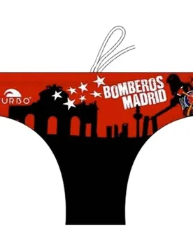 Madrid Firefighters Skyline Swimming Brief Red 5XL Men - TURBO - FashionsVida