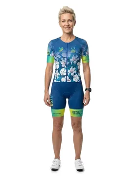 Trisuit A Maniche Corte Swim Bike Run Flower Multicolour - OTSO - FashionsVida
