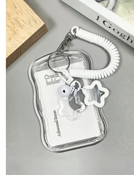 Pieza Soporte de tarjeta con forma de corazón expandible, Juego de 1/2 piezas de billetera transparente duradera para tarjeta de identificación con - Shein - FashionsVida