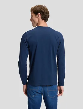 Regular Long Sve Patch Logo Tee Dress Blues Größe S male - Lee - FashionsVida