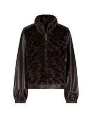 Giacca effetto pelliccia marrone 34