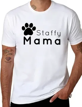 Staffy Mama T-Shirt man t shirt graphic funny t shirts cotton T-Shirt - Aliexpress - FashionsVida