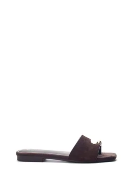Women's 'Leera' Suede Sandals in Dark Brown Size: 5 - Dark Brown - Size: 5 - Moda in Pelle - FashionsVida