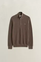 Waffle Knit Half-Zip Sweater male
