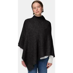 Pieces - Poncho negro con cuello