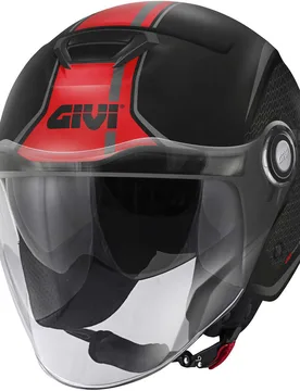 Casco Moto Jet 12.5F GRAPHIC TOUCH Nero Opaco Rosso taglia XS - GIVI - FashionsVida