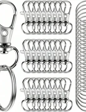 Piezas Ganchos para llaveros con anillas para llaves, cierres de langosta y anillas abiertas, adecuados para la fabricación de joyas hechas a mano DI - Shein - FashionsVida