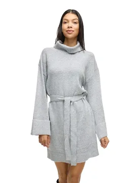 Vestito Corto A Maniche Lunghe Rolfie Light Grey Melange XS - Vila - FashionsVida