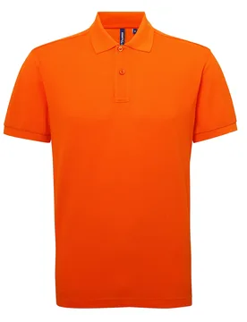 Mens Short Sleeve Performance Blend Polo Shirt (Orange) - Size Small - Asquith & Fox - FashionsVida