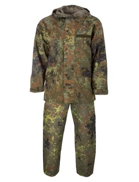 Bundeswehr Nässeschutzanzug flecktarn gebraucht - 44-46 44-46 adult Herren - Bundeswehr Original - FashionsVida