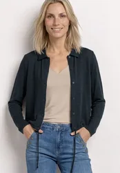 Leichte Langarm Jacke in Leinen-Optik female Blau
