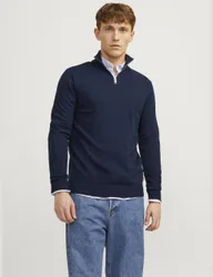 Cotton Rich Half Zip Jumper Navy male