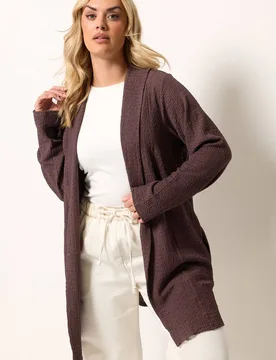 Women's Bubble Textured Blazer in Chocolate Size: 24 - Chocolate - Size: 24 - Yours - FashionsVida
