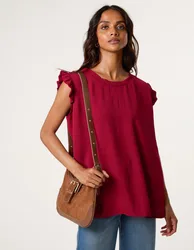 Frill Top - S/M / WINE - female
