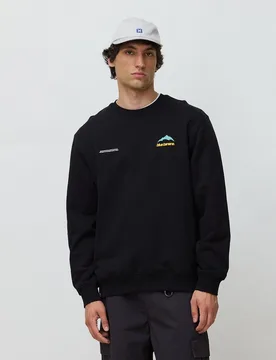 Sudadera de hombre de 100% algodón orgánico mountain negra - Blue Banana - FashionsVida