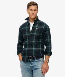 Superdry Herren Langärmliges Baumwoll-holzfällerhemd Grün - Größe: M