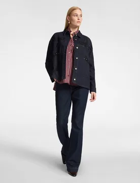 Jeans de mujer acampanados ajuste acampanado con pierna ancha cierre con botones y cremallera - Elena Miró - FashionsVida