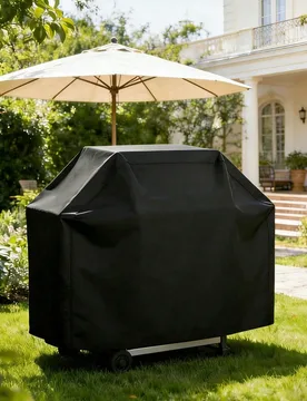 Cubierta negra para parrilla de exterior, cubierta de parrilla resistente al agua, cubierta de parrilla de gas grande resistente al desgarro/al polvo/ - Shein - FashionsVida