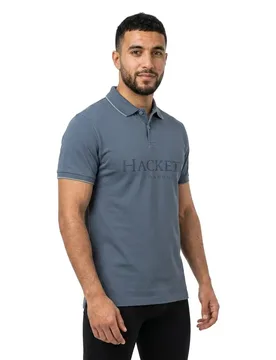 Polo à Manches Courtes Hm5600147 Thames Blue L - Hackett - FashionsVida