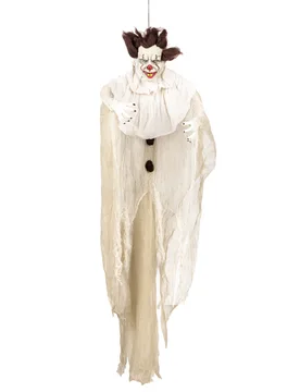 Horrorclown-Dekofigur Halloween-Deko weiss-schwarz 130 cm - Atosa - FashionsVida