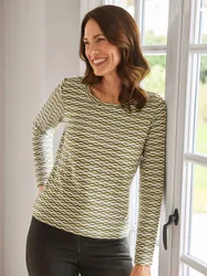 Shirt Wabenstruktur Viskosemix - Avokado - female - Size: 42