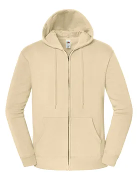 Mens Iconic Premium Full Zip Hoodie (Desert Sand) - Size Medium - Fruit of the loom - FashionsVida