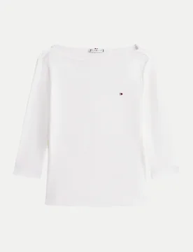 Shirt mit 3/4 Ärmeln Weiß S - Tommy hilfiger - FashionsVida