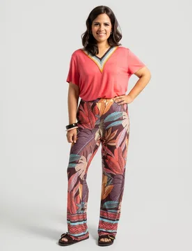 Pantalon estampado tropical - October - FashionsVida