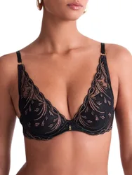Womens Cosmic Romance High Apex Push-Up Bra - Black Polyamide - Size 36e