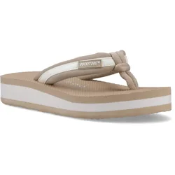 Monica Textile Womens Tan/off White Flip Flops - Size Uk 6