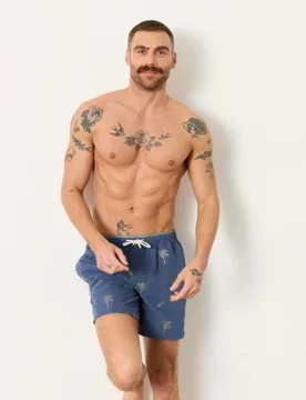 Printed Swim Shorts Navy Mix male - Fatface - FashionsVida