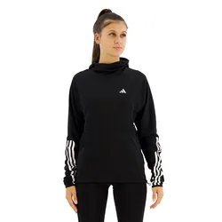 Felpa Con Cappuccio Own The Run Excite 3 Stripes Black XS