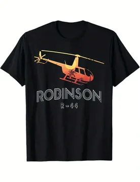 R-44 Helicopter Graphic- Aviation Pilot with Orange Helicopter Design-100% cotton O-neck short sleeve printed men's T-shirt - Aliexpress - FashionsVida