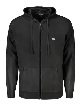 Mens Zipup Hoodie Classic Style - Black Cotton - Size 3xl - NORWAY 1963 - FashionsVida